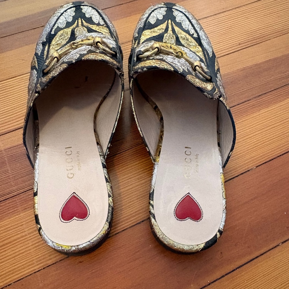 Gucci Princetown Horsebit Jacquard Mules US 7.5 EU 37.5 - Picture 3 of 7
